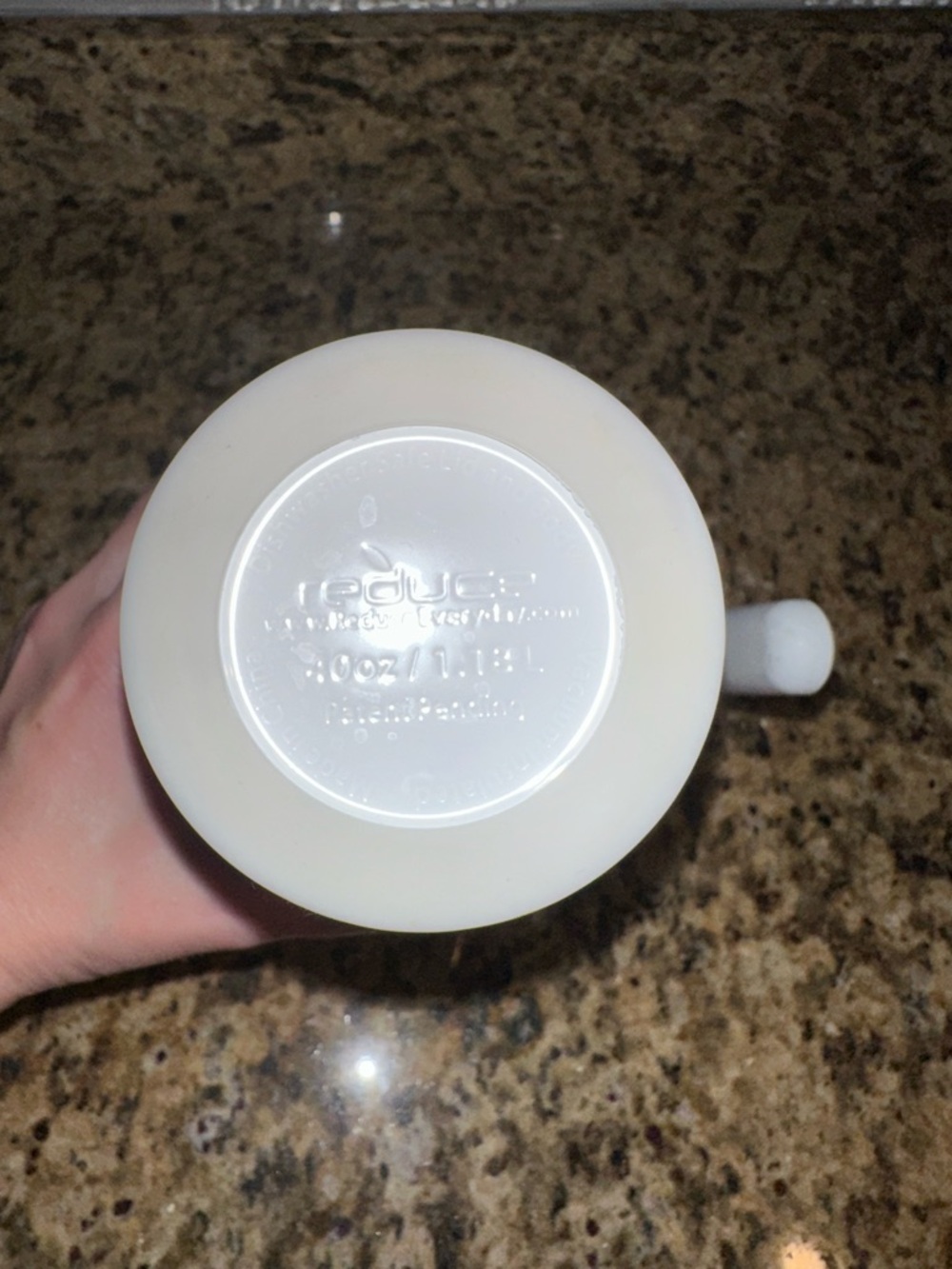 Reduce White Insulated Travel Mug with Handle and Straw - Picture 4 of 4